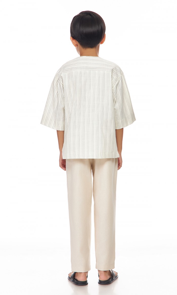 Ilham Kurta Kids in White