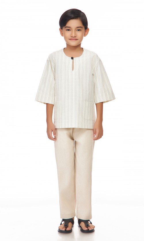 Ilham Kurta Kids in White