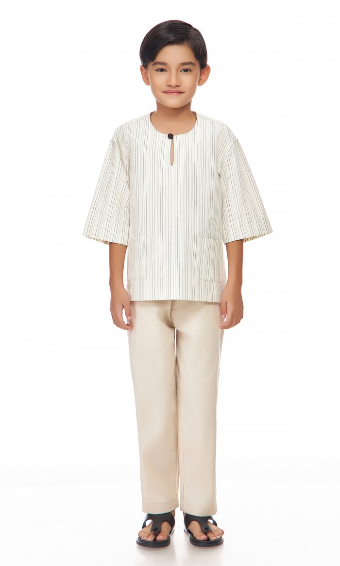 Ilham Kurta Kids in White