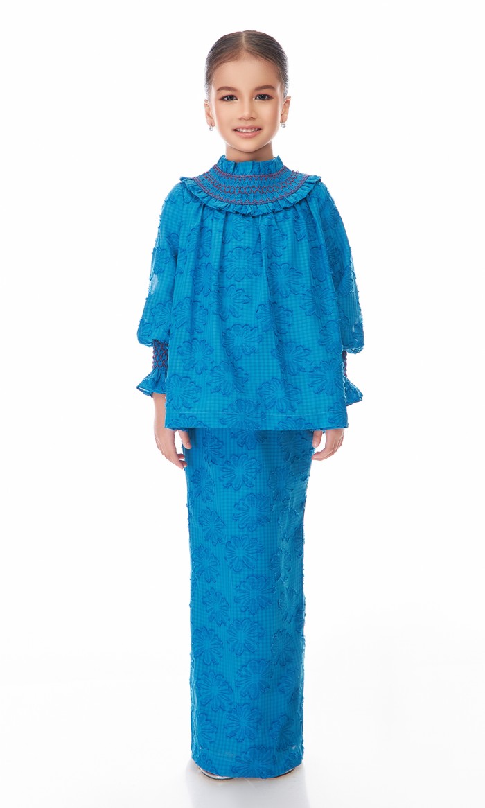 Indira Kurung Kids in French Blue