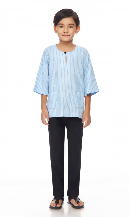 Irham Kurta Kids in Light Sky Blue
