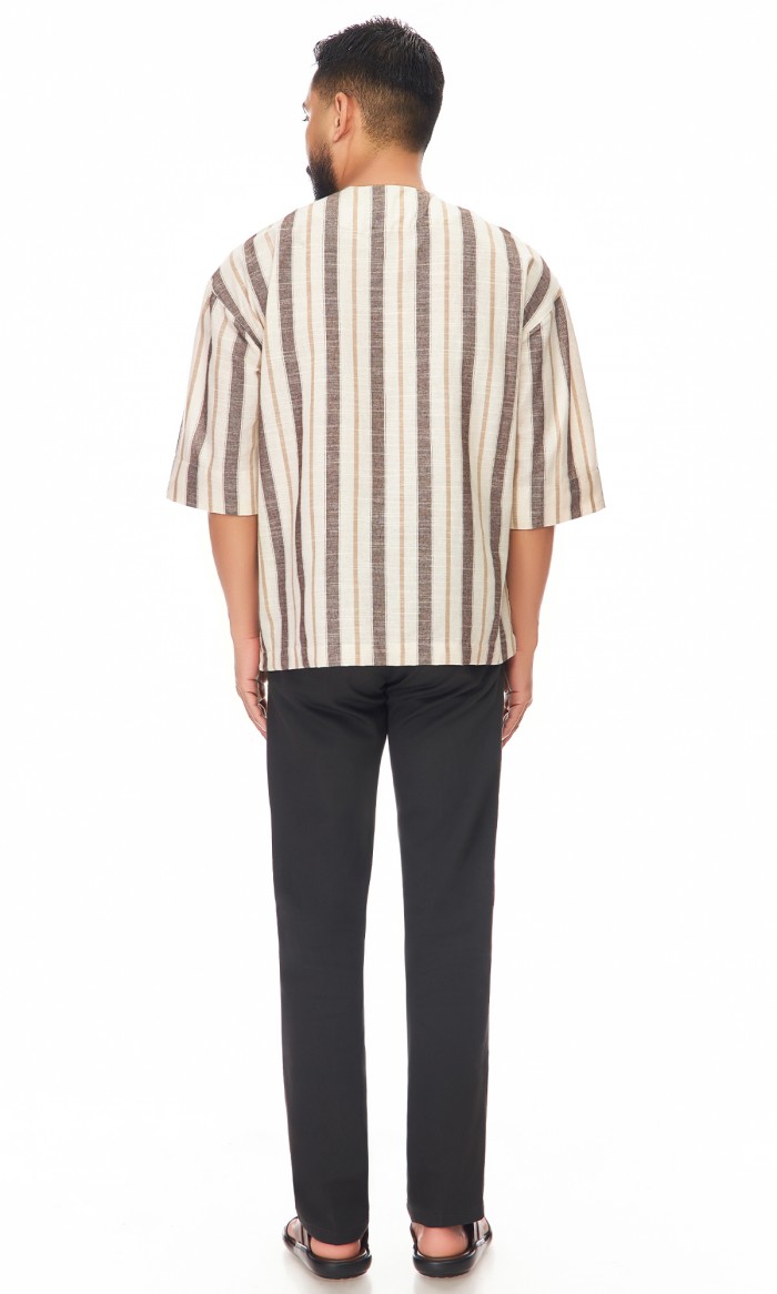 Ishaq Kurta in Russet Brown