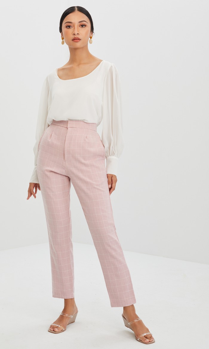 Jane Crop Pants in Dusty Pink