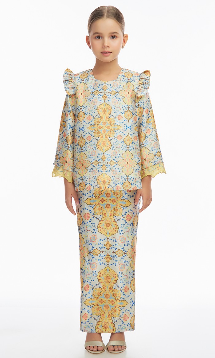 Janeyce Kurung Kids in Butter Yellow