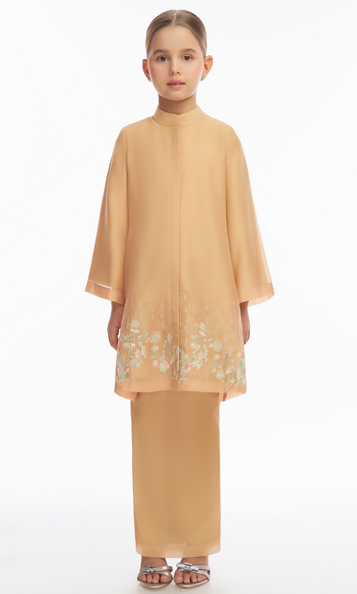 Khaleeda Kurung Kids in Beige Pine