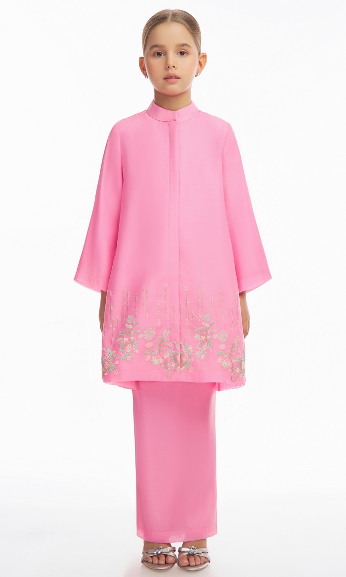 Khaleeda Kurung Kids in Snapdragon Pink