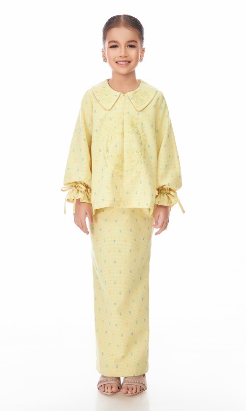 Lenora Kurung Kids in Lemon Yellow