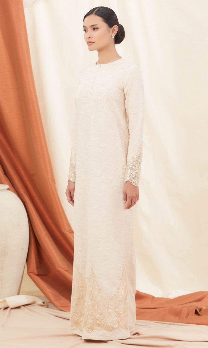 Leora Dress in Walnut Cream