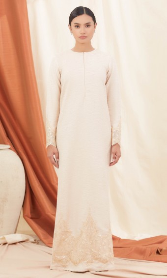 Leora Dress in Walnut Cream