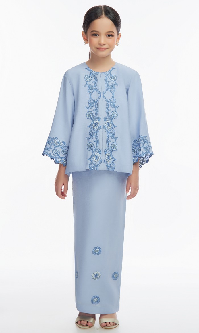 Lalytha Kurung Kids in Sky Blue