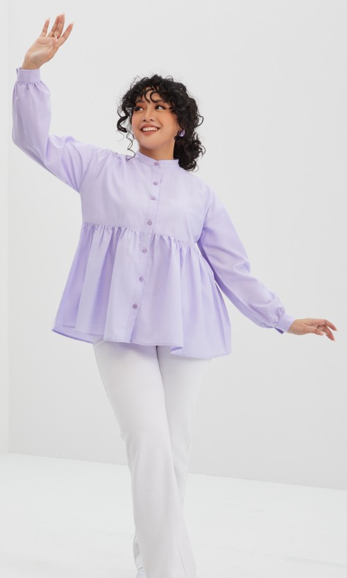 Mabel Top Blouse in Periwinkle Purple