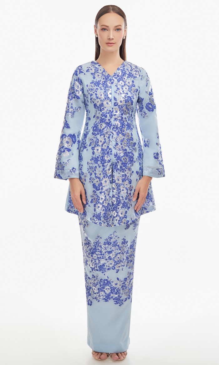 Moona Kurung in Azure Blue