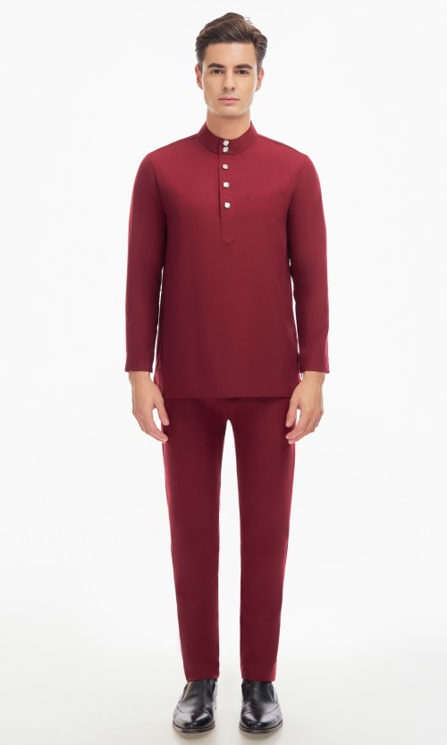 Harraz Baju Melayu in Deep Maroon