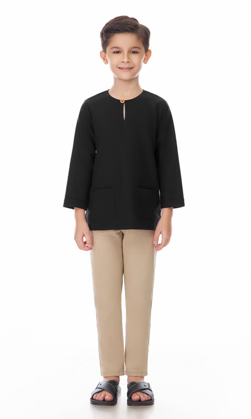 Nadhim Kurta Kids in Black