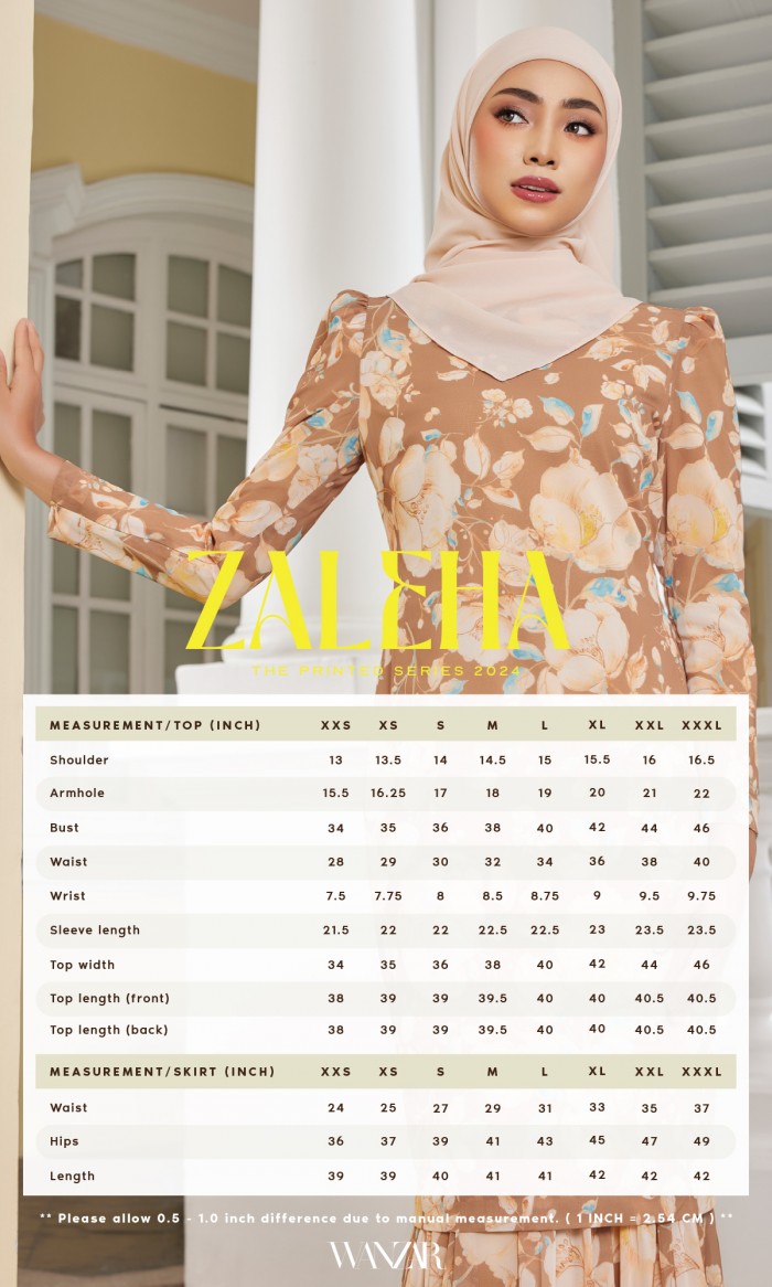 Zaleha Kurung in Sapphire Blue