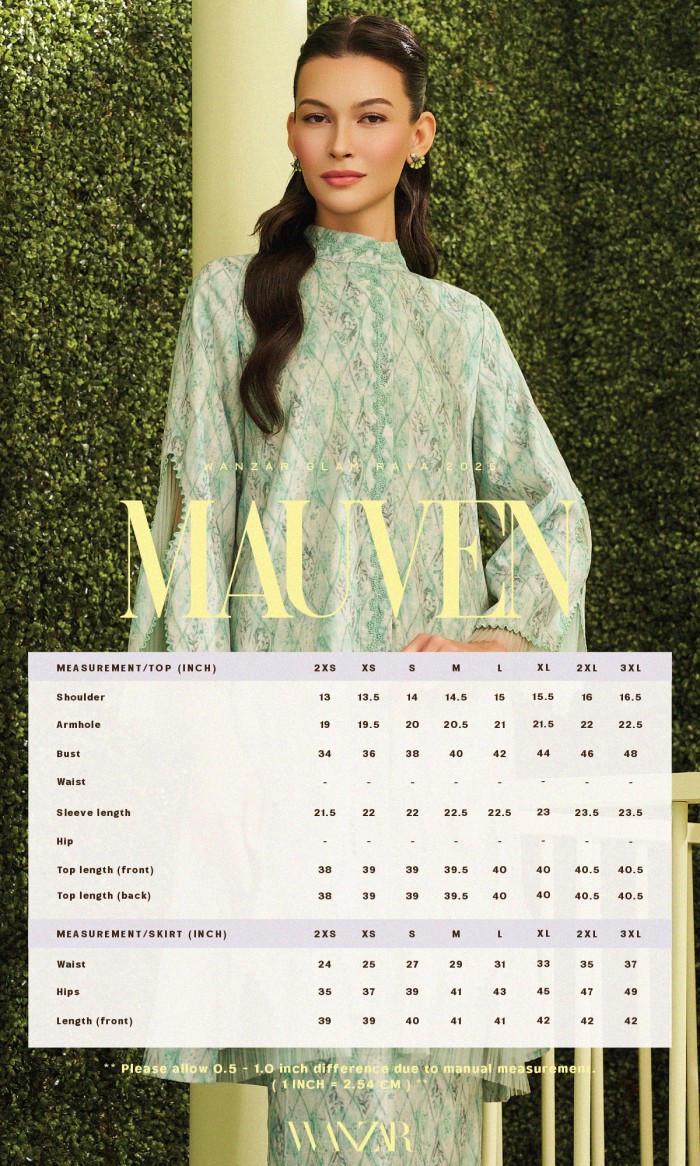 Mauven Kurung in Celadon Green