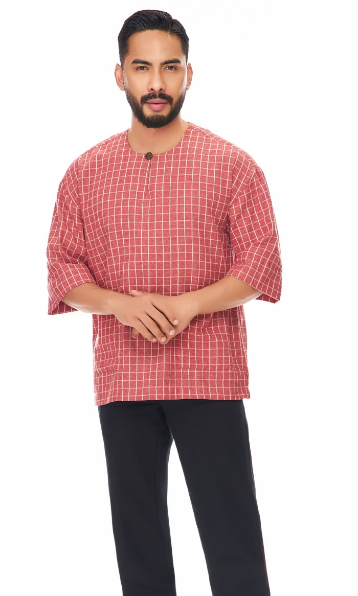 Nuh Kurta in Tomato Red