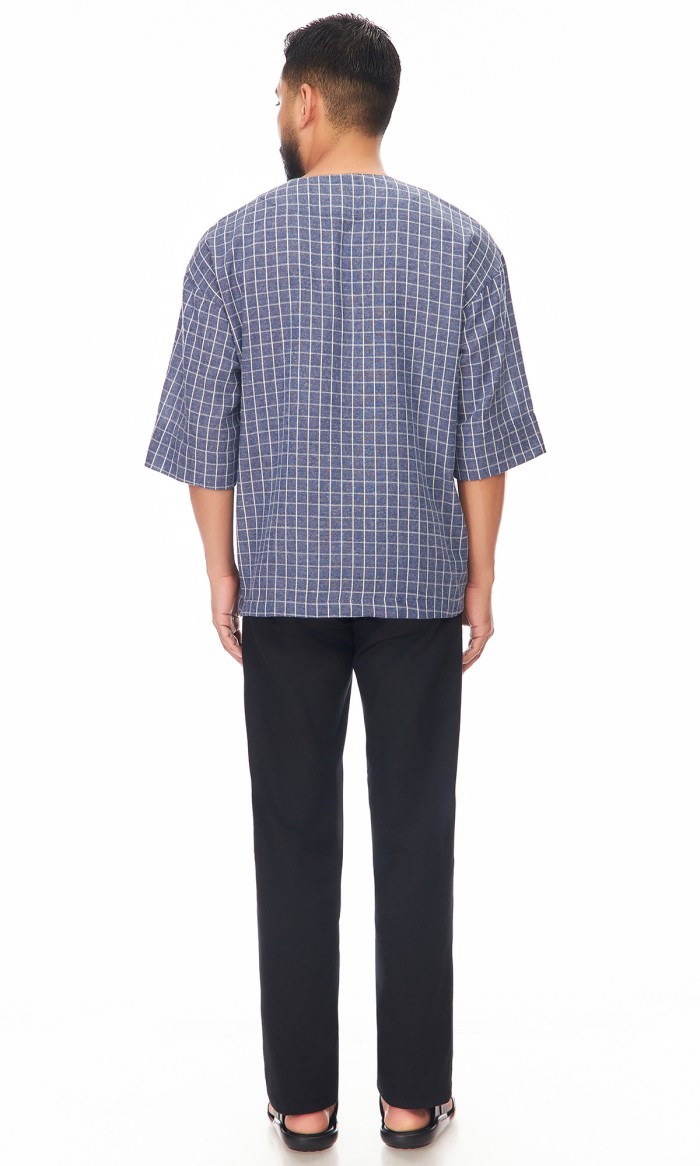 Nuh Kurta in Denim Blue
