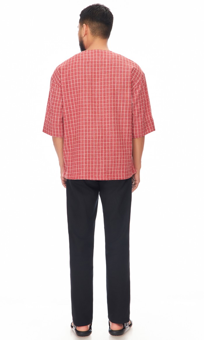 Nuh Kurta in Tomato Red