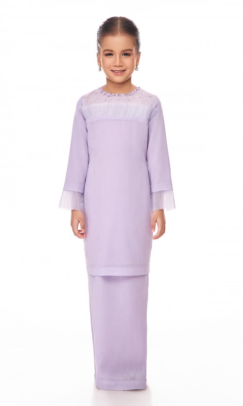 Odessa Kurung Kids in Pastel Purple