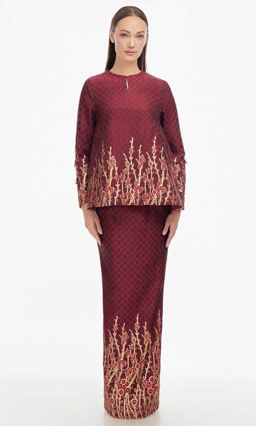 Rochelle Kurung in Dark Scarlet