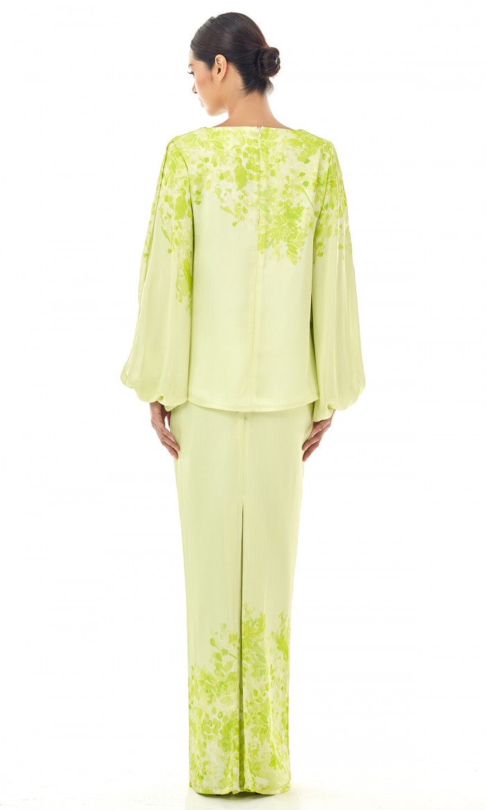 Sireena Kurung in Lime Green