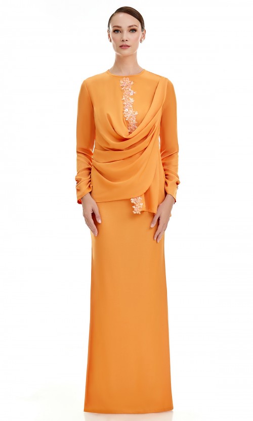 Salome Kurung in Orange Brick