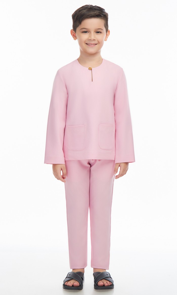 Zayyan Teluk Belanga Kids in Pastel Pink