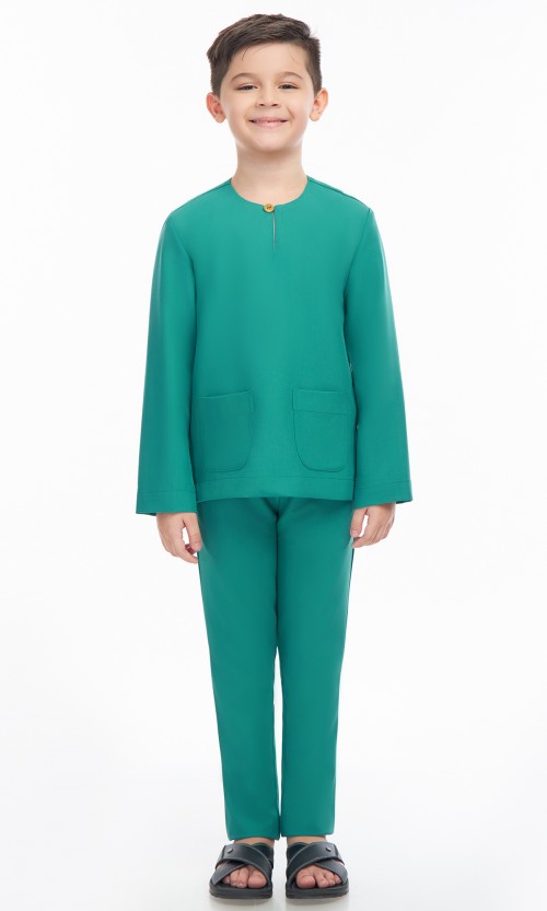 Zayyan Teluk Belanga Kids in Teal Green