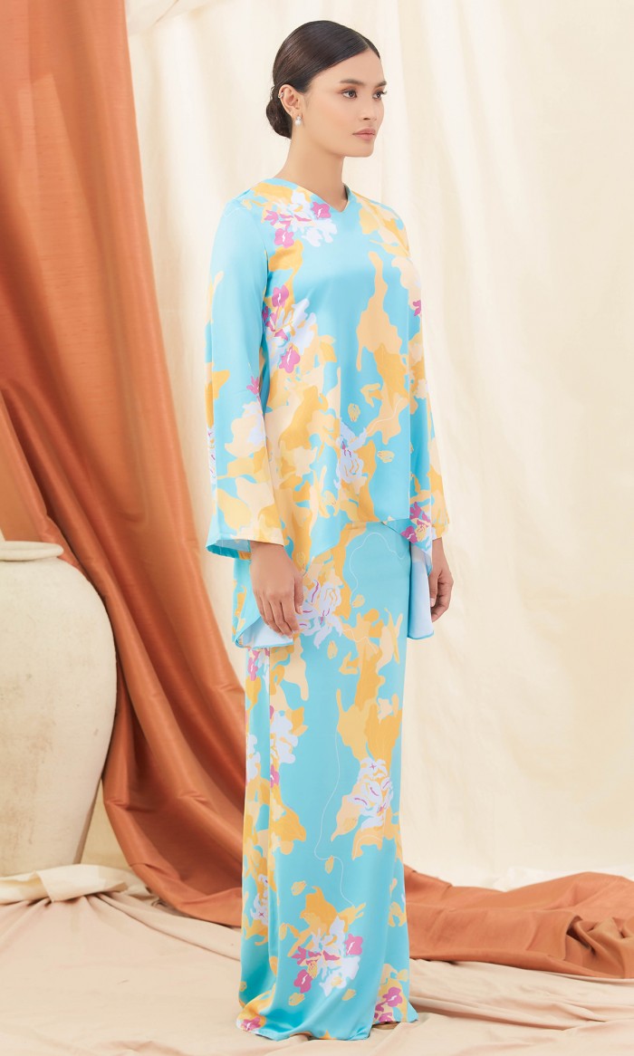 Thaddea Kurung in Aqua Blue