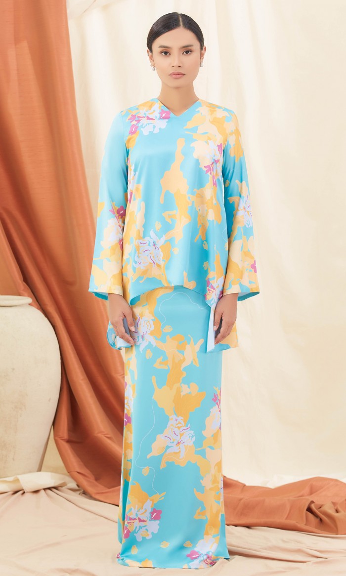 Thaddea Kurung in Aqua Blue
