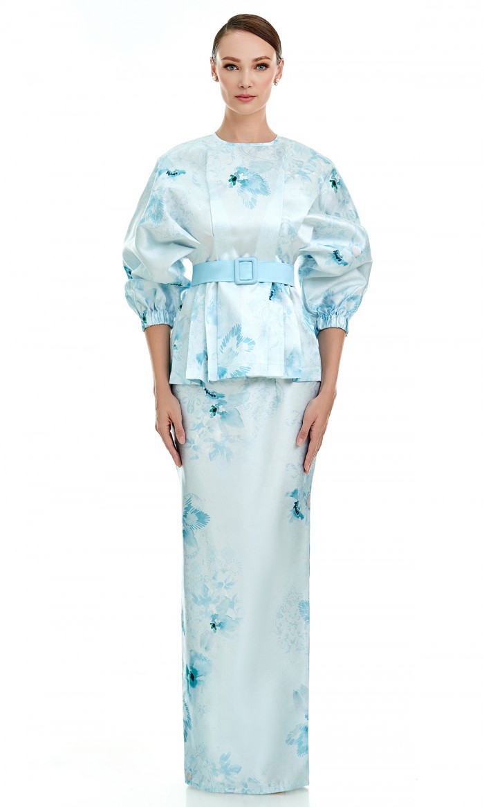 Theodora Kurung in Summer Blue