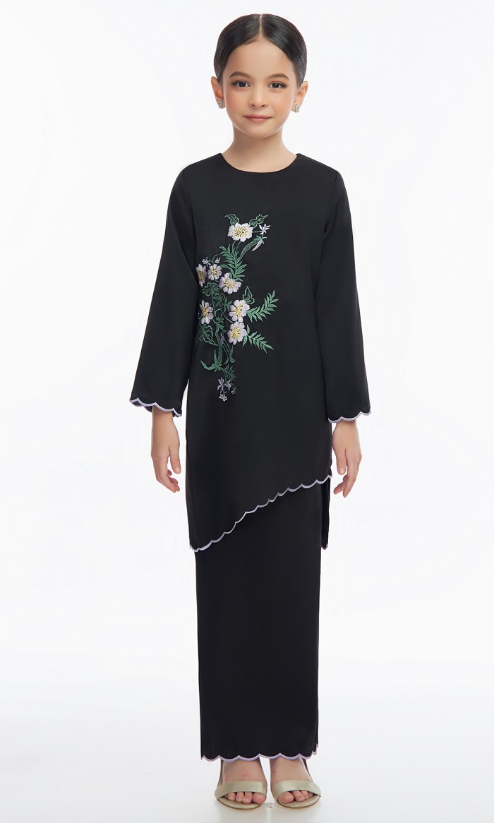 Trista Kurung Kids in Warm Black