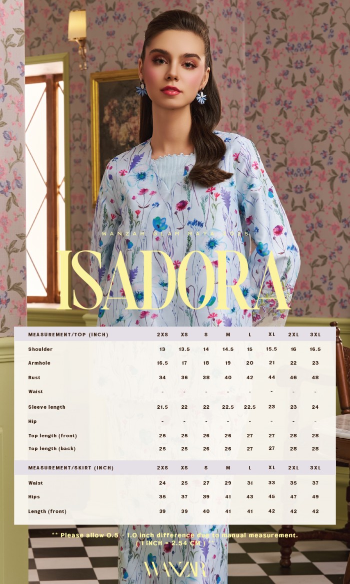 Isadora Kurung in Light Grayish Cyan
