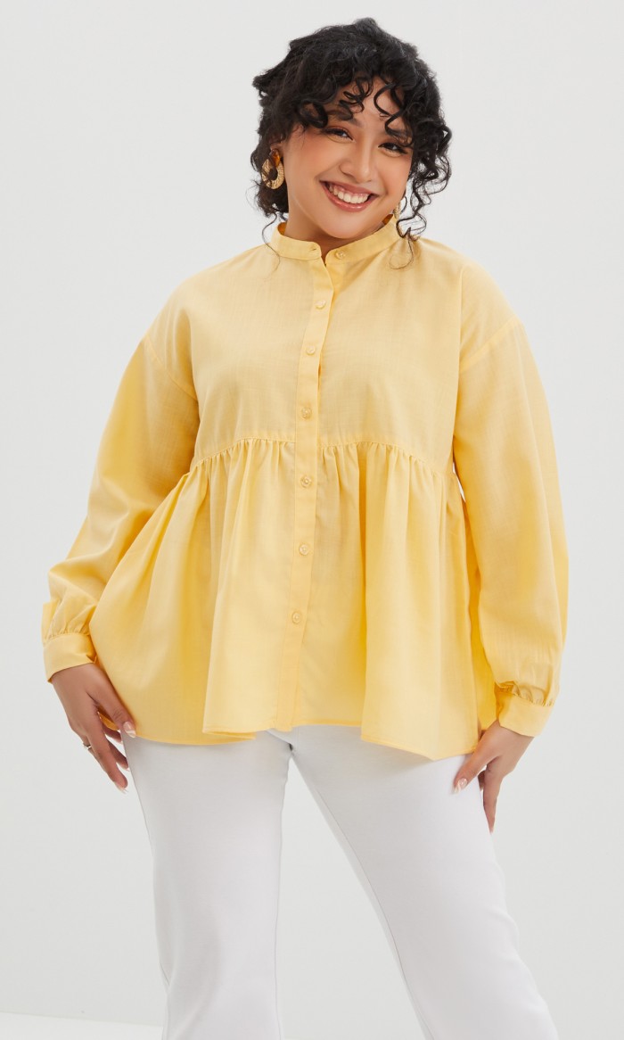 Mabel Top Blouse in Laguna Yellow