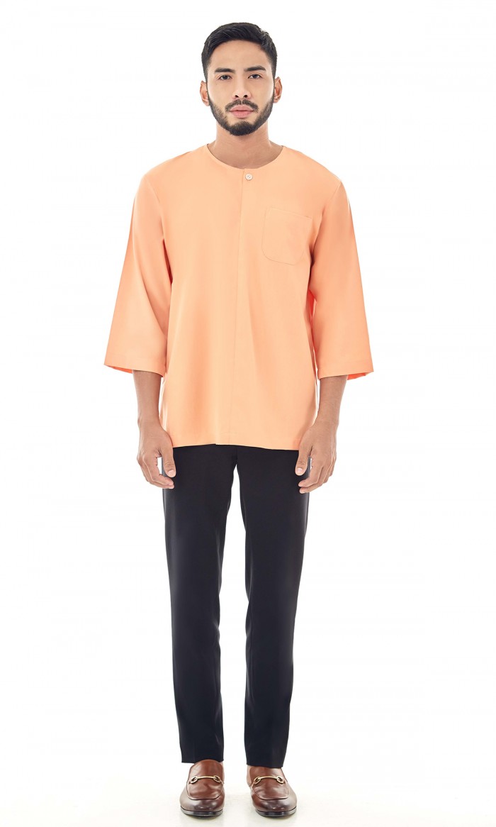 Ziyad Kurta in Melon Orange