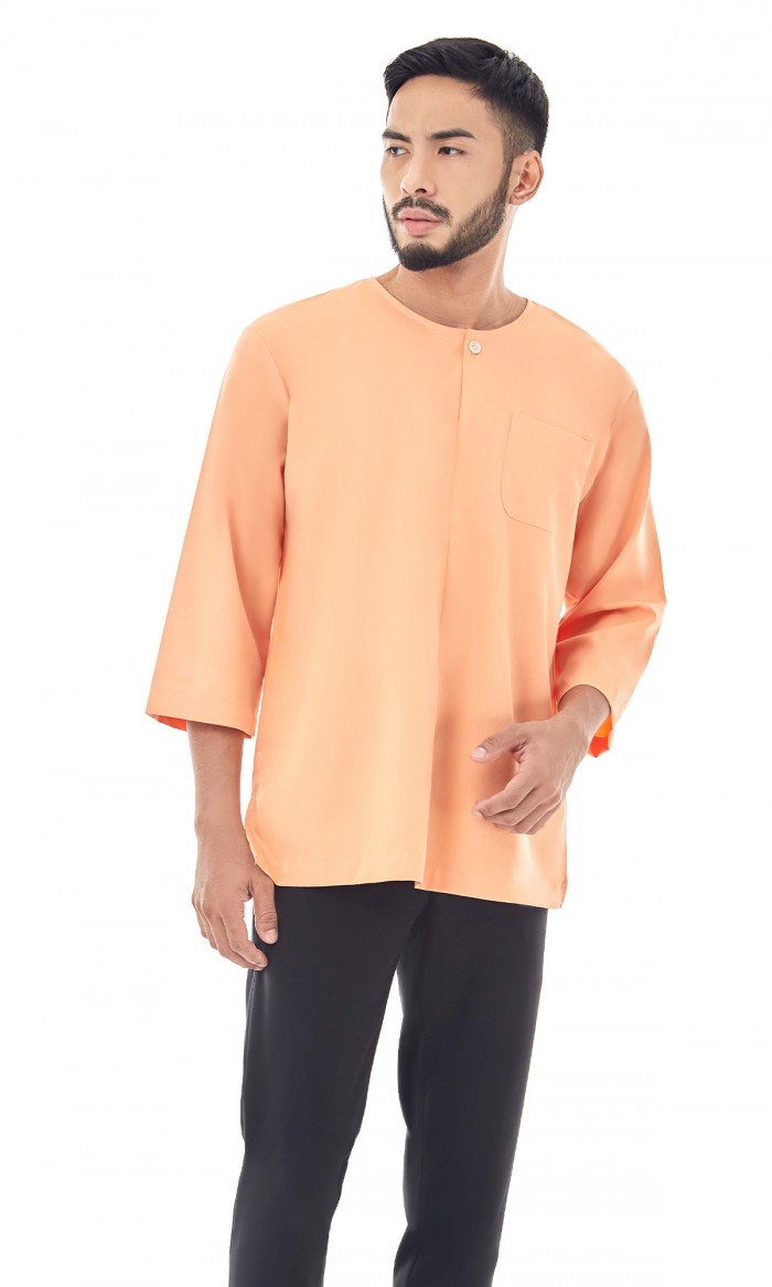 Ziyad Kurta in Melon Orange