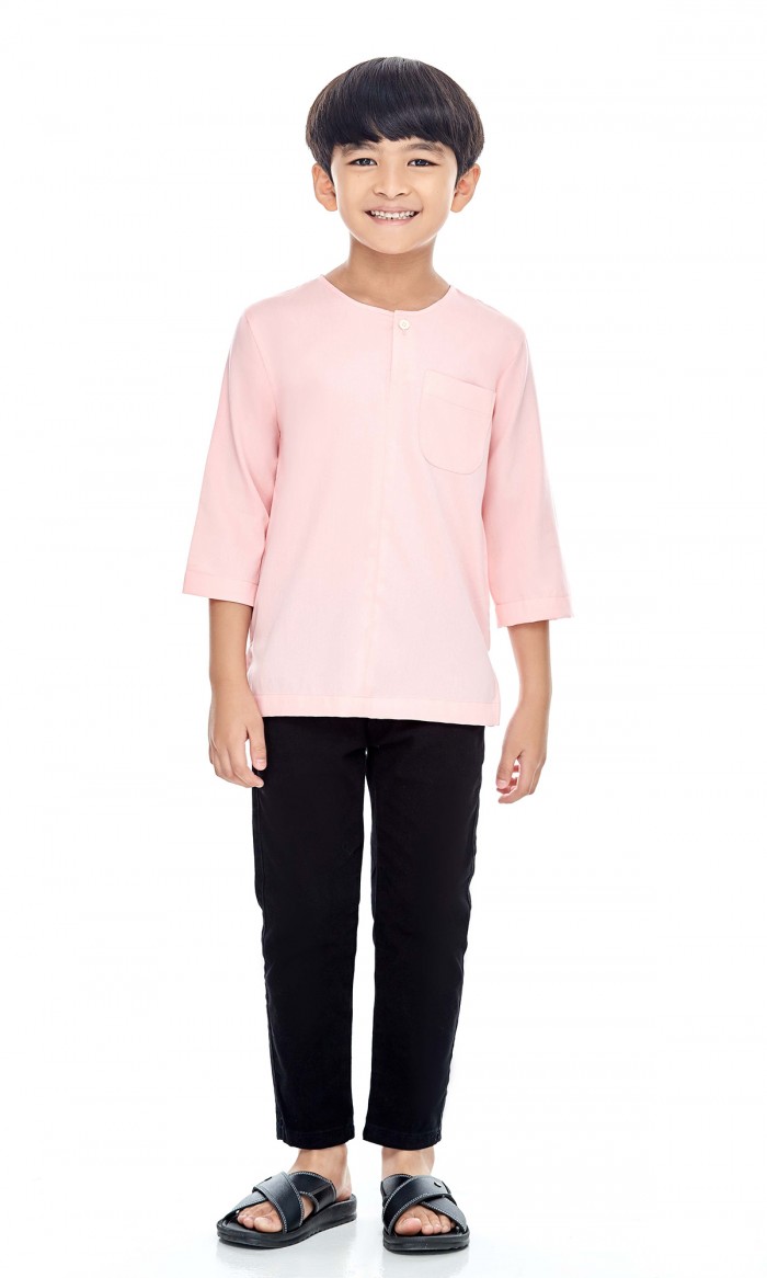 Ziyad Kurta Kids in Lemonade Pink