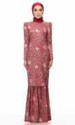 Asmidar Kurung in Crimson Maroon