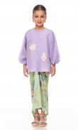 Dharweena Kurung Kids in Thistle Purple