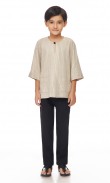 Irham Kurta Kids in Light Beige