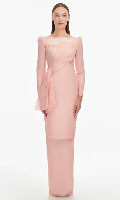 Chantella Kurung in Soft Pink