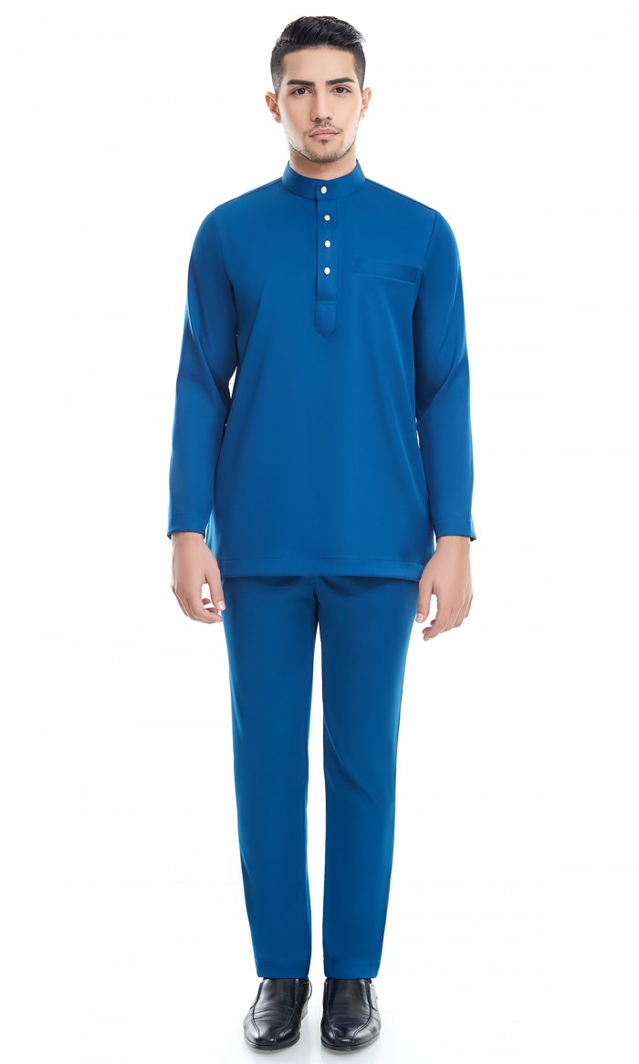 Fahaad Baju Melayu in Prussian Blue