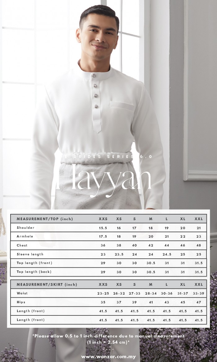 Hayyan Baju Melayu in White