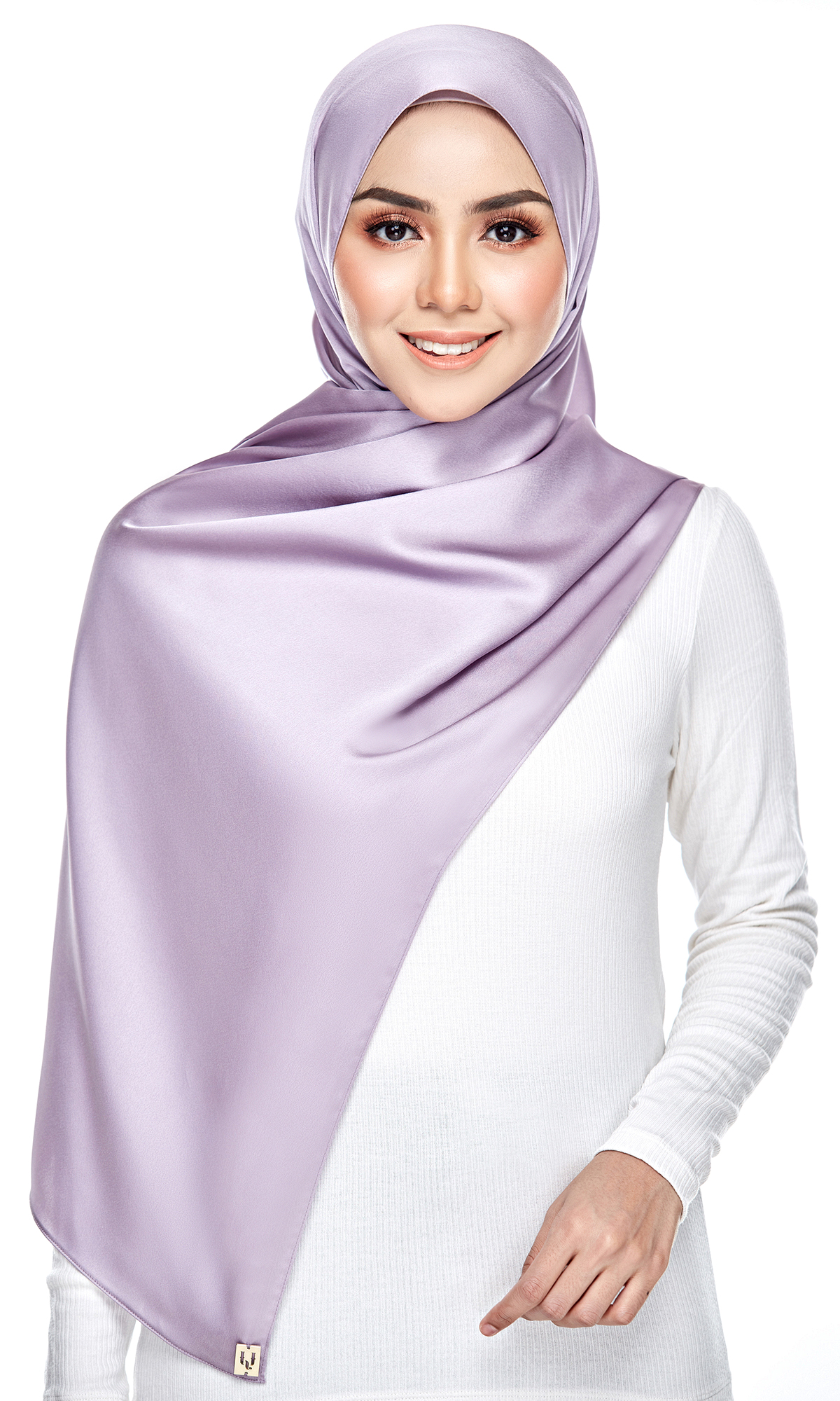 a purple scarf